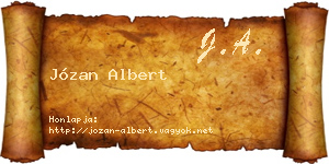 Józan Albert névjegykártya