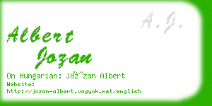 albert jozan business card